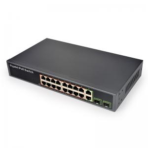 16-port Gigabit switch IEEE 802.3af/a standard 250W power backplane bandwidth 52 Gbps uplink port POE switch