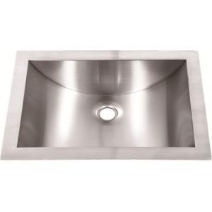 Silver Single Basin Stainless Steel Sink , Satin Finish Small Bathroom Basin