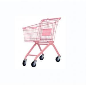 China Pink Shopping Trolley Cart Single Layer Double Layer Shopping Cart supplier