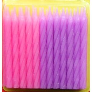 China Pink And Purple Color Spiral Cake Candles For Grils Birthday Party Decorative supplier