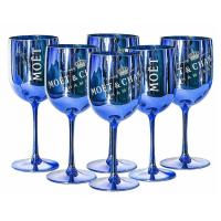 China Ice Imperial Branded Wine Accessories Shiny Blue Plating Acrylic Champagne Glasses on sale