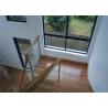 Frameless Stainless Steel Glass Railing Handrail Modern Style With Wood Hand
