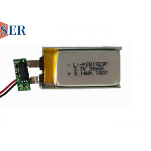 LP281323 3.7v 38mAh Rechargeable Lithium Polymer Battery With FPC Cable For Wireless Earphone