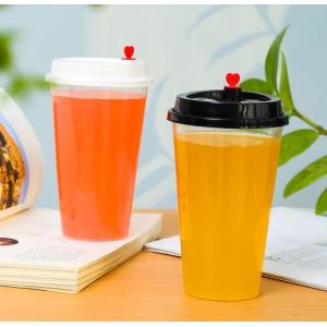 Milkshake Juice Tea PP Disposable Plastic Cups Custom Printing Vasos 16oz 500ml