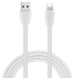 White MFi USB Cable PVC 1m 2.1A Lightning USB Charging Cable TPE