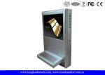 Modern Slim Wall Mount Kiosk With 15 Inch Touch Screen Monitor And Metal Keyboard Optional