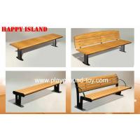 China Hard Solid Outdoor Garden Benches Wood Leisure Chair With Iron Legs on sale