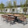 China New Design Plastic Wood Table And Chair Set Waterproof Flexible Combination Table Bench Set wholesale