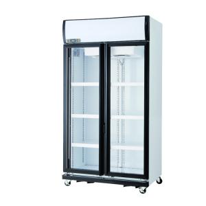 Two Door Upright Cooler Showcase For Drink Beverage Milk Juice Bottle Yogurt