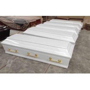 White Greece Wooden Coffins With Lining And Lid Lining 200x49 / 65/43x52cm