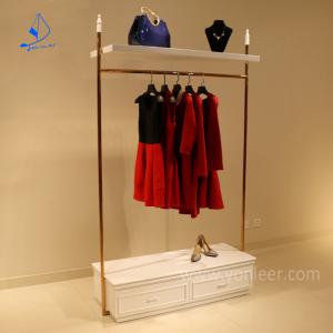 China stainless steel clothes hanging rack metal hanging clothes display racks supplier