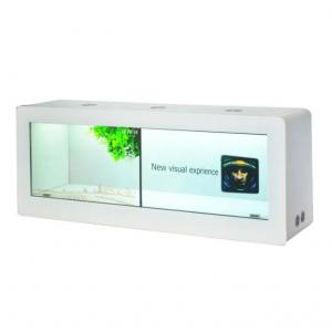 China 1x2 Splicing Wall Transparent LCD Showcase 55 Inch Capacitive Touch Display Cabinet supplier