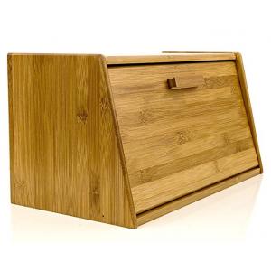 China Beautiful Bamboo Bread Box Wooden Pastry Storage With Lid Shrink Wrap Packing supplier