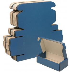 China 6 Inch E Flute Corrugated Box , Easy Fold Mailer Boxes Blue For Mail Shipping supplier