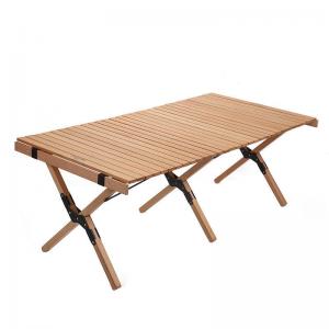 China 120 X 60CM Portable Outdoor Folding Beach Picnic Table BBQ Roll Up Wooden Folding supplier