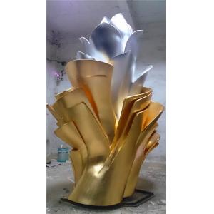 Gold Foil Stainless Steel Sculpture Abstract Paste Modern Silver Sculpture