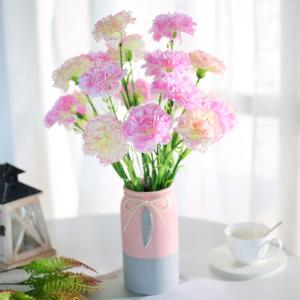China White Pink Carnation Fake Holiday Flowers For Xmas Easter supplier