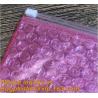 Holographic Zipper Slider Zip Lock Bubble Bag,Cosmetic Zipper Bag/Rose Gold