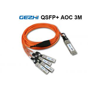 China QSFP+ To 4x SFP+ DAC AOC Cables , 3 Meter QDR Breakout Fiber Optic Cable 40Gb/S supplier