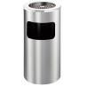 China Large Side Opening Rustproof Metal Waste Bin With Ashtray wholesale