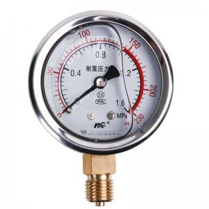 YN60 Hydraulic Radial Vacuum Pressure Gauge Shockproof 1.6MPa