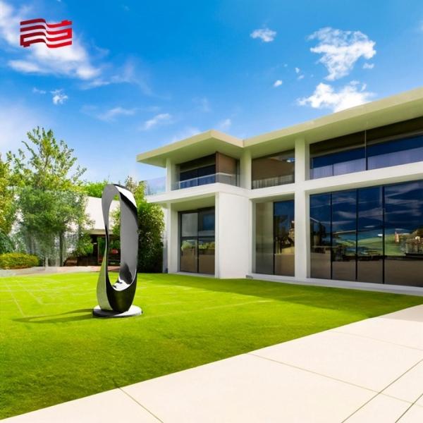 Custom Print Method Metal Abstract Sculpture Polished Mirror Circle Outdoor Sculpture