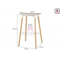 China 2ft White MDF Restaurant Bar Tables H 100cm With Solid Wood Legs on sale