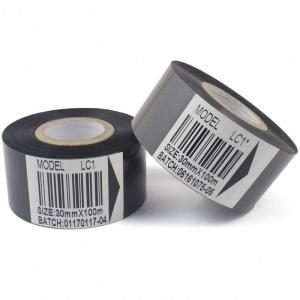 China Black Plastic Hot Foil Ribbon 25mm 30mm 35mm For Expiry Date Printer supplier