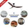 China Ventilador de techo LED con 3 colores LED luz oscura madera de grano ABS cuchillas control remoto inteligente wholesale