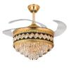 China Nordic Moderno Dc Control remoto Brillo retráctil Invisible redondo K9 Cristal lámpara de antorcha Led ventilador de techo con luz wholesale