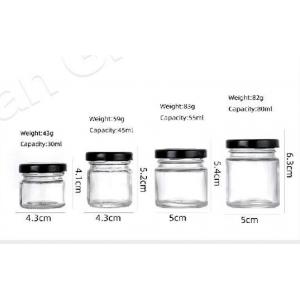 China Clear Empty Square Honey Food Glass Jar Packaging With Metal Lid 50ml - 650ml supplier