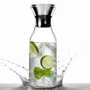 China jarra del vidrio de Borosilicate 35oz con la tapa, garrafa aislada tapa del agua del top del tirón del silicón supplier