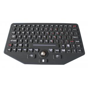 92 Keys Black Silicone Industrial Keyboard With IP68 Optical Trackball