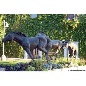 Popular Solid bronze Berlin broncos black horse statue for garden decoration
