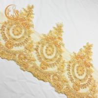 China Bridal Decoration Beading Lace Trim Heavy Handmade Colorful Embroidery on sale