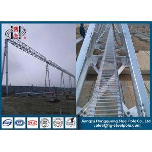 China 750KV Substation Steel Structures Conical , Round Q345 Hot Dip Galvanized supplier