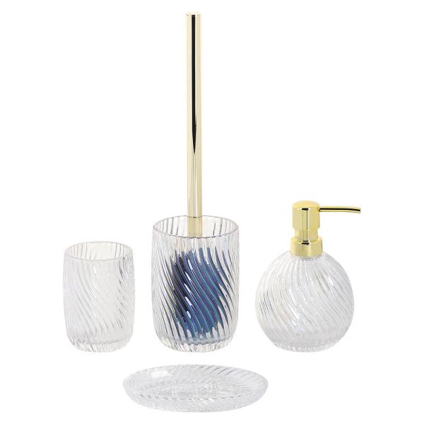 Iridescence Glass Bathroom Accessories Set Swirl For home hotel usage