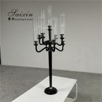 China ZT-271B Wedding Party Tall Black 9 Arms Candlestick Holders For Wedding Table Centerpiece on sale