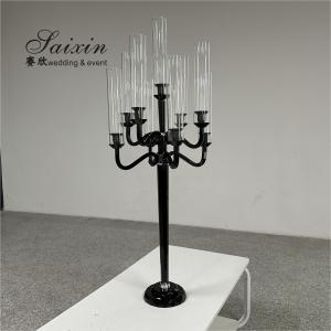 ZT-271B Wedding Party Tall Black 9 Arms Candlestick Holders For Wedding Table Centerpiece