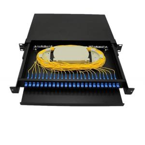 12 To 96 Core 1U Fiber Optic Terminal Box / FTTH Optical Fiber Patch Panel
