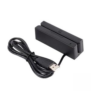 China Compact 90mm Casino Card Reader Black USB Desktop Smart Magnetic Swipe supplier