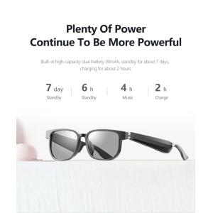 China Stereo Sound BT 5.1 Version 4 à 6 heures Lunettes de soleil Bluetooth noir avec appel supplier