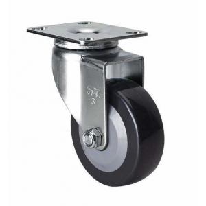 Zinc Plated 3" 60kg Plate Swivel PU Caster 3613-64 for Industrial Applications