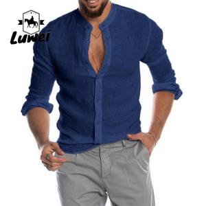 Casual Men Shirts Apparel Cotton Single Breasted Long Sleeve Print Shirts