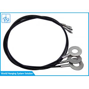 Black PVC Coated / Plastic Coated Stainless Steel Wire Rope By Double - End Eyes