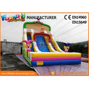 China Clown Large Size Commercial Bounce House With Slide / Inflatable Kids Slide For Party supplier