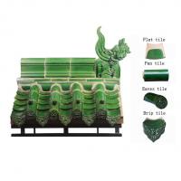 China Natural Ceramic Material Chinese Temple Roof Tiles Celadon Glazed on sale