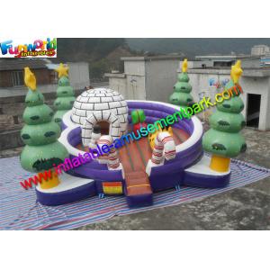 Customized Christmas Snowman Inflatable Dome Bouncer Jumping House With Tree