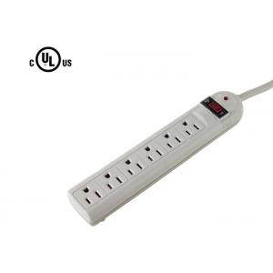 Durable 6 Way Outlet 3 Prong Power Strip , Multi Plug Power Strip PC / ABS Material