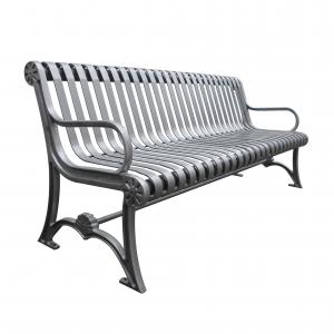 Outdoor Urban Metal Bench , Steel Patio Bench With Mild Steel Cast Iron Material